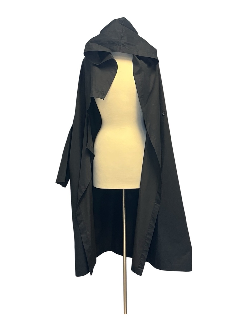 Women’s Hooded Long Cape Coat in Black